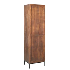 Colonne vintage bois brun 1 porte rainurée CORTINA