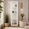 Colonne vitrine blanche 1 porte 4 niveaux RAVEN
