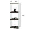 Colonne vitrine design - bois gris foncé, 4 plateaux LHASA