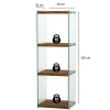 Colonne vitrine design - bois marron, 4 plateaux LHASA