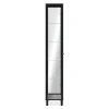 Colonne vitrine noire 5 niveaux 1 miroir RAVEN
