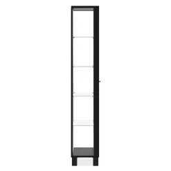 Colonne vitrine noire 5 niveaux 1 miroir RAVEN