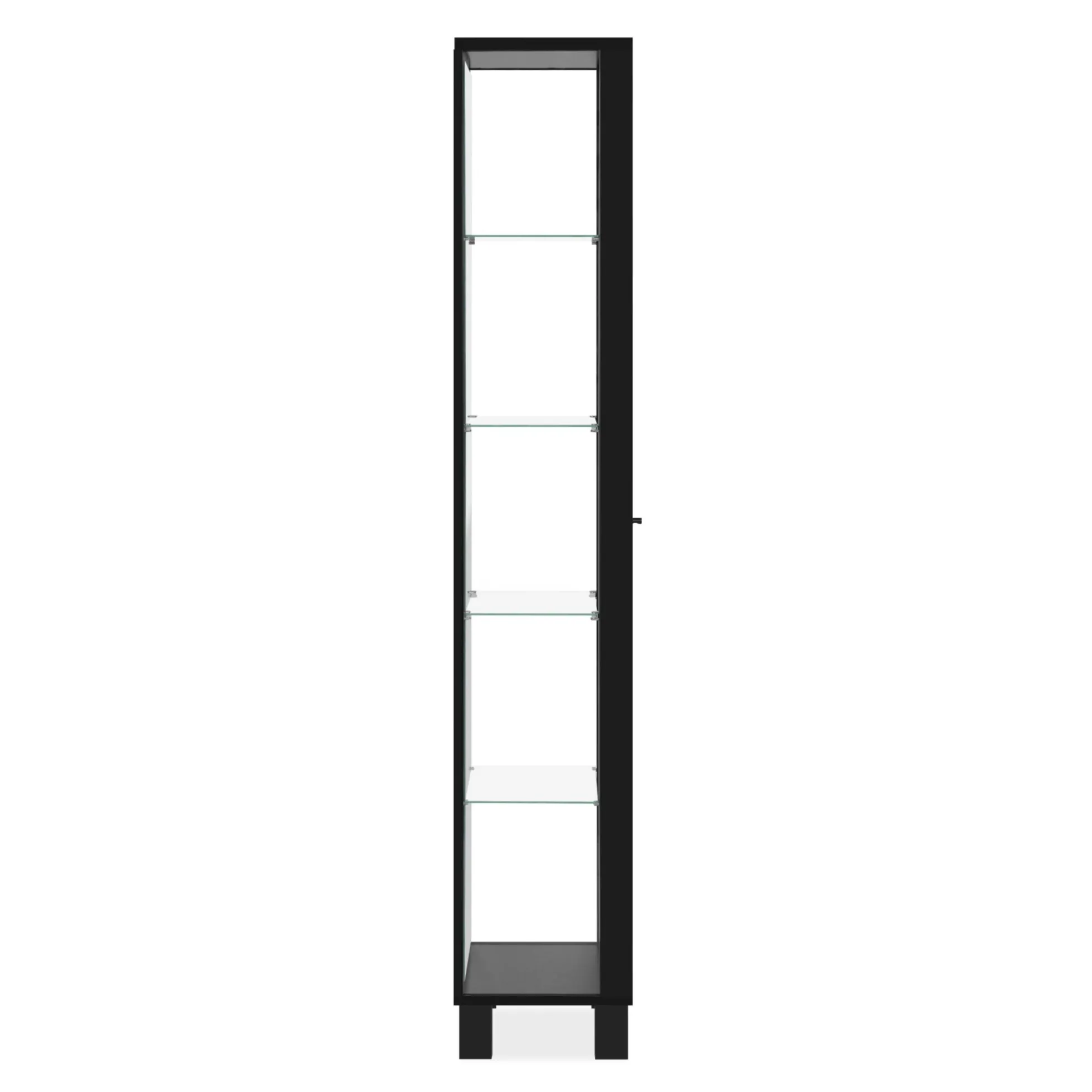 Colonne vitrine noire 5 niveaux 1 miroir RAVEN
