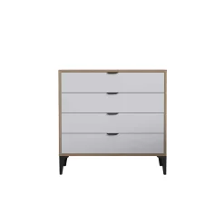 Commode blanche 4 tiroirs moderne BYRON
