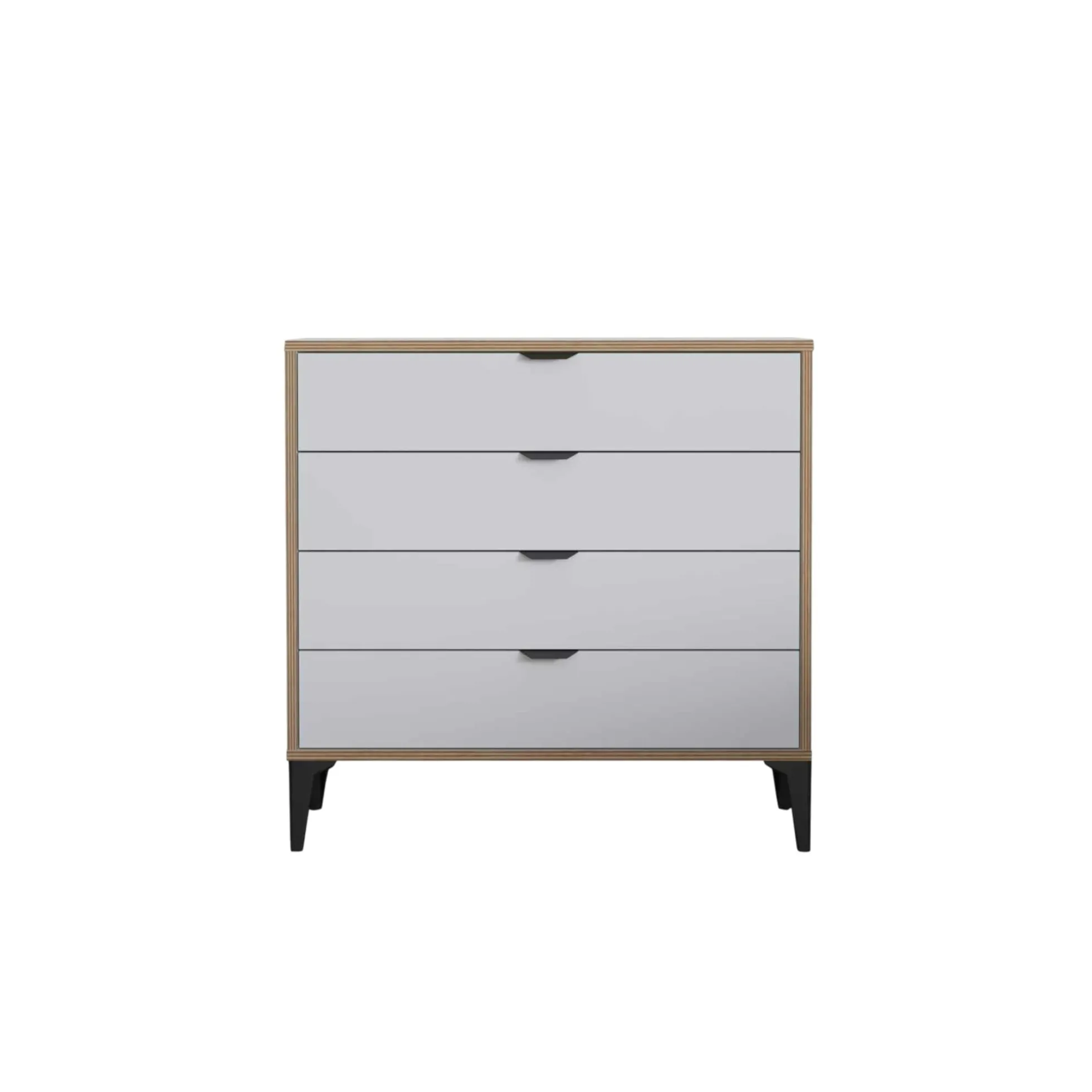 Commode blanche 4 tiroirs moderne BYRON