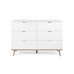 Commode blanche 6 tiroirs style scandinave ALVA