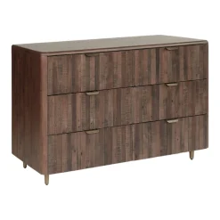 Commode bois recyclé brun 6 tiroirs QUEENSTOWN