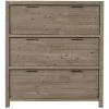 Commode bois recyclé grisé 3 tiroirs SIENNE