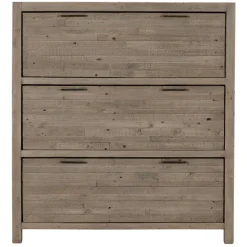 Commode bois recyclé grisé 3 tiroirs SIENNE