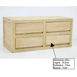 Commode chambre moderne bois massif OLGA