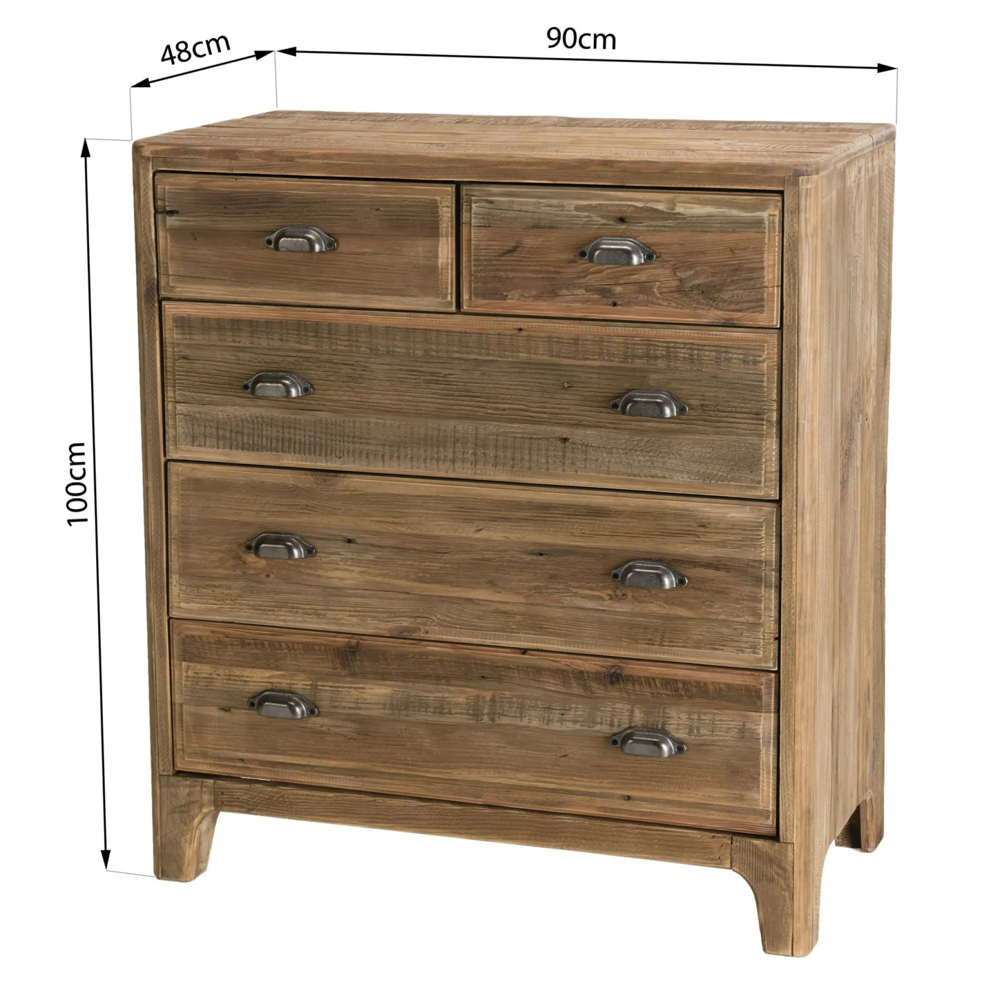 Commode de chambre en bois de pin recyclé DENVER