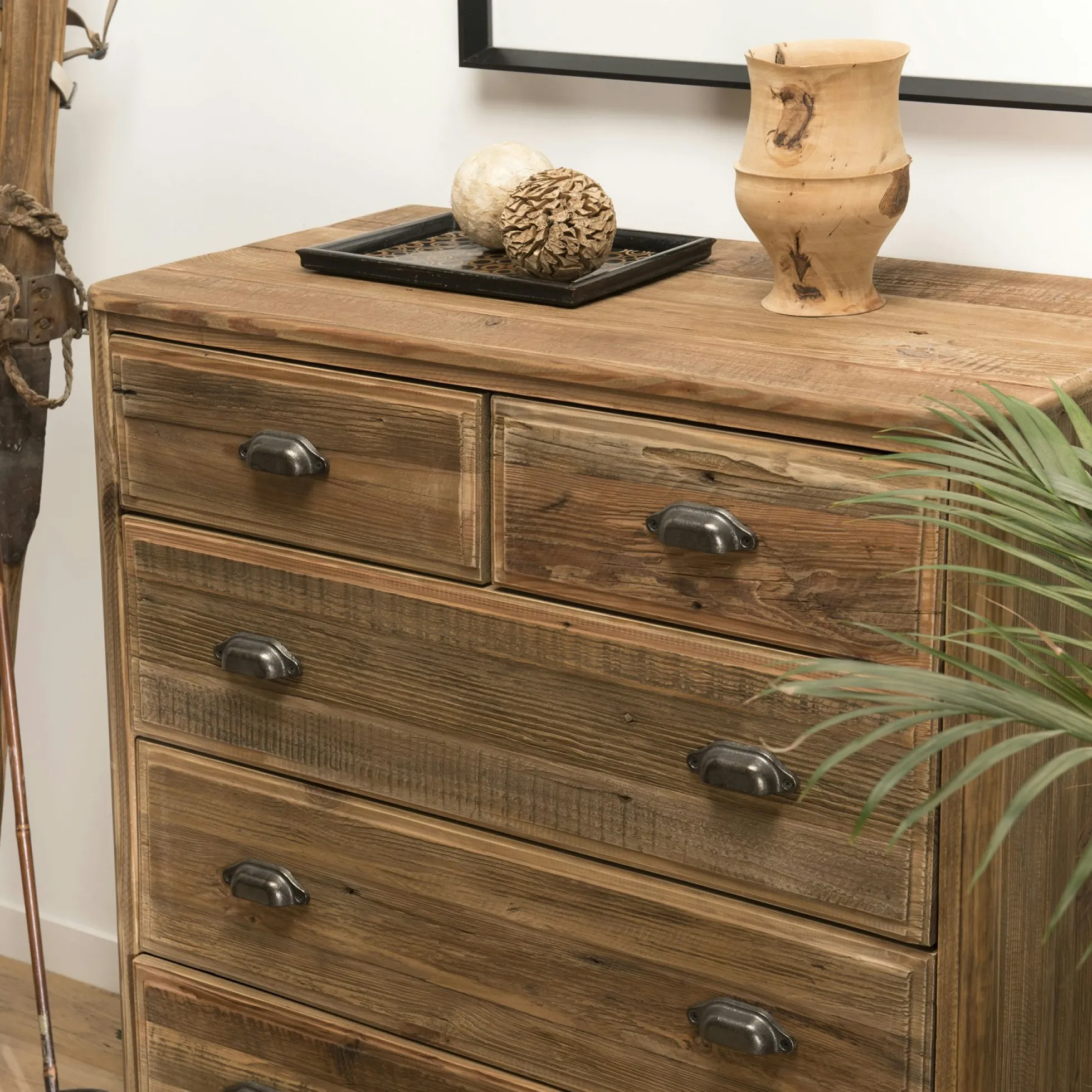 Commode de chambre en bois de pin recyclé DENVER