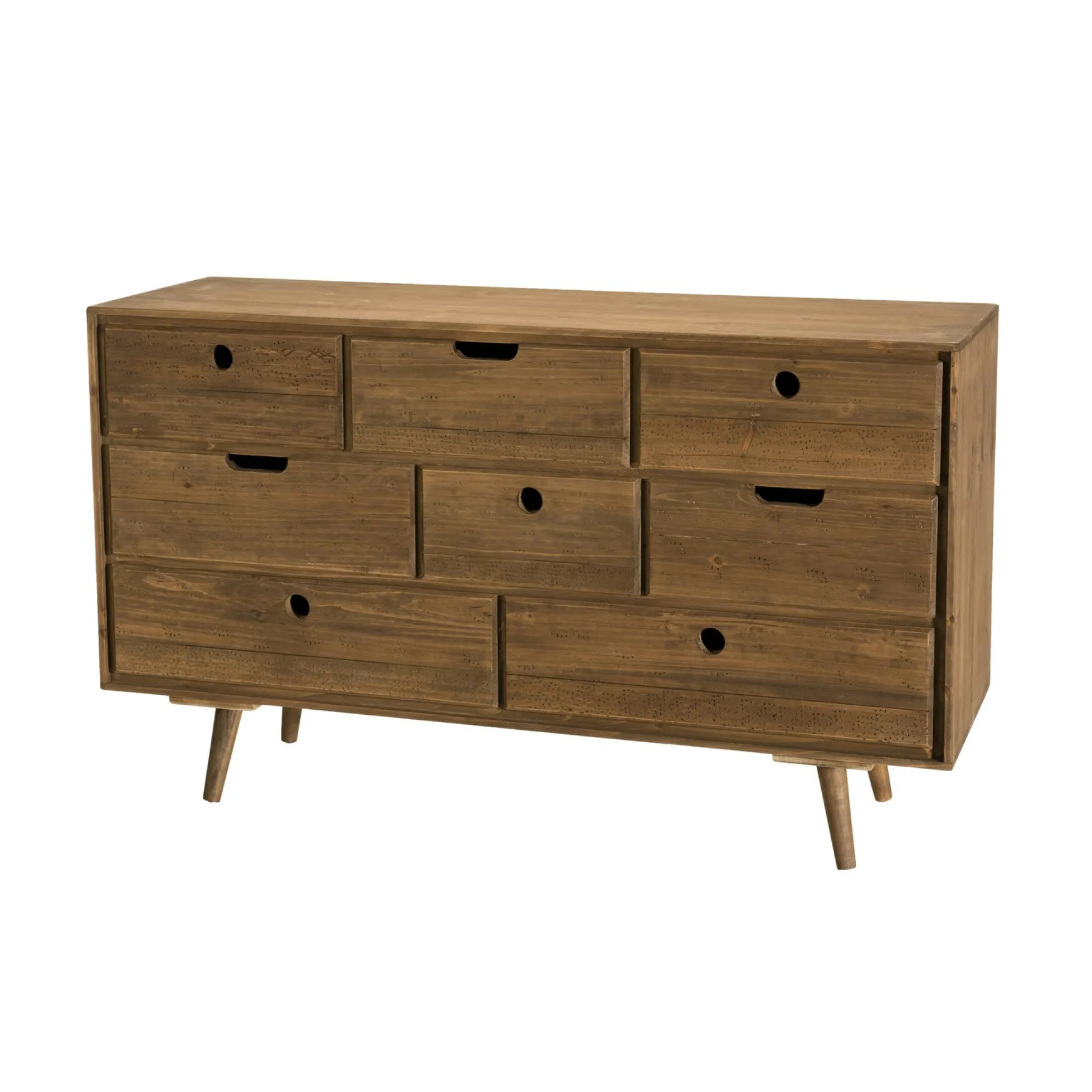 Commode de chambre en bois de sapin 8 tiroirs LIMA