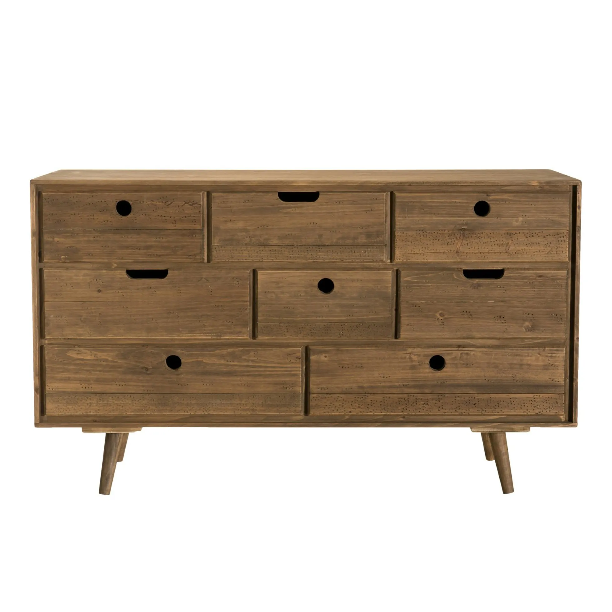 Commode de chambre en bois de sapin 8 tiroirs LIMA