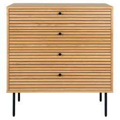 Commode d'entrée 4 tiroirs effet rainuré ASSENS