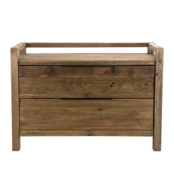 Commode en bois de pin recyclé 2 tiroirs DENVER