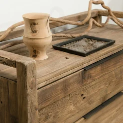 Commode en bois de pin recyclé 2 tiroirs DENVER