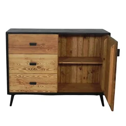 Commode en bois 3 tiroirs / 1 porte