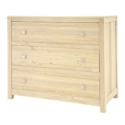 Commode exotique bois massif hévéa 3 tiroirs GALA