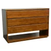 Commode Hévéa 3 tiroirs, 1 niche basse 120x50x86cm BALTIC