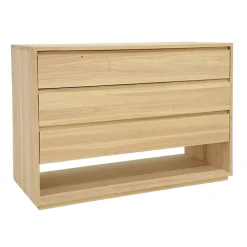 Commode Hévéa 3 tiroirs, 1 niche basse 120x50x86cm BALTIC