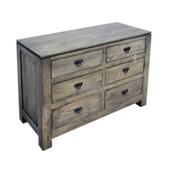 Commode Hévéa 6 tiroirs 115x48x80cm HELENA