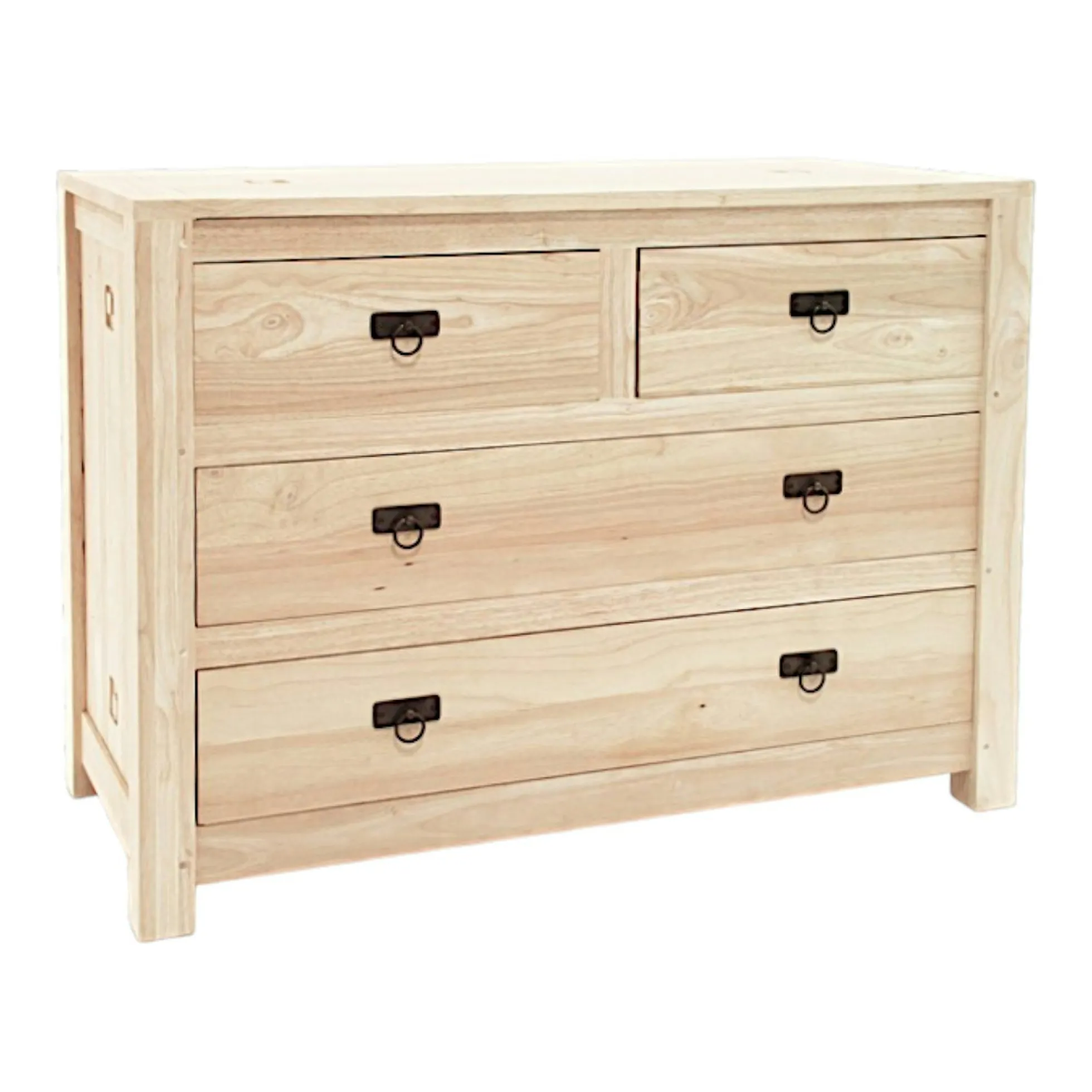 Commode Hévéa 4 tiroirs 110x50x80cm TESSA