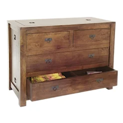 Commode Hévéa 4 tiroirs 110x50x80cm TESSA