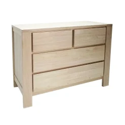 Commode Hévéa 4 tiroirs 110x50x80 OLGA