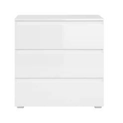 Commode moderne blanche 3 tiroirs ALVA
