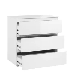 Commode moderne blanche 3 tiroirs ALVA