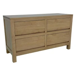 Commode moderne hévéa 4 tiroirs 130cm OLGA