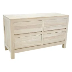 Commode moderne hévéa 4 tiroirs 130cm OLGA