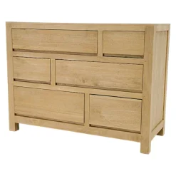 Commode moderne hévéa 6 tiroirs 120cm OLGA
