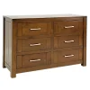 Commode moderne 6 tiroirs bois massif hévéa ATTAN