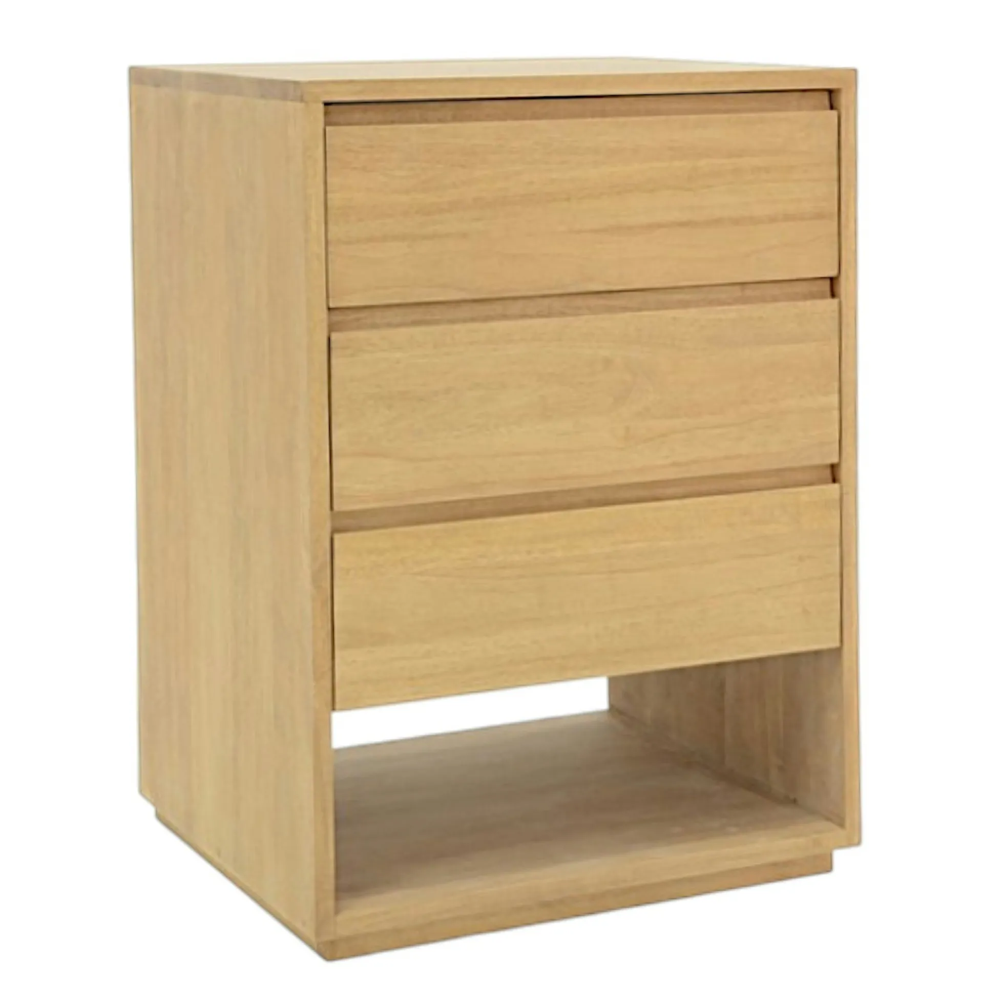 Commode / Table de Chevet Hévéa 3 tiroirs, 1 niche basse 60x50x86cm BALTIC