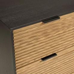 Commode 3 tiroirs bois noir et pin ALMEIRA