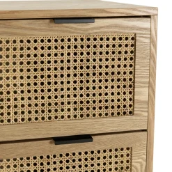 Commode 3 tiroirs cannage en rotin 80 cm PALMA