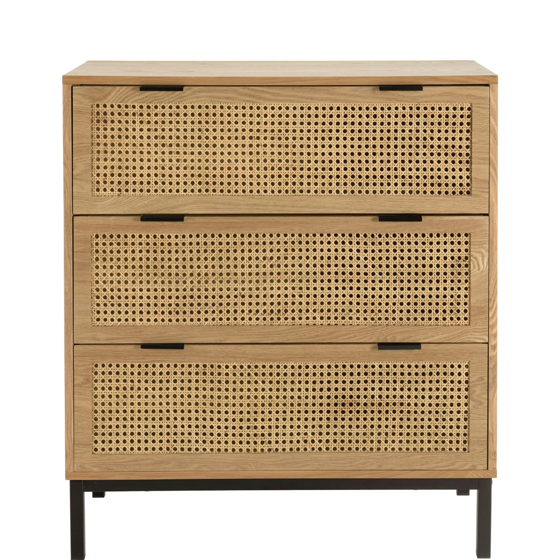 Commode 3 tiroirs cannage en rotin 80 cm PALMA
