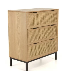Commode 3 tiroirs cannage en rotin 80 cm PALMA