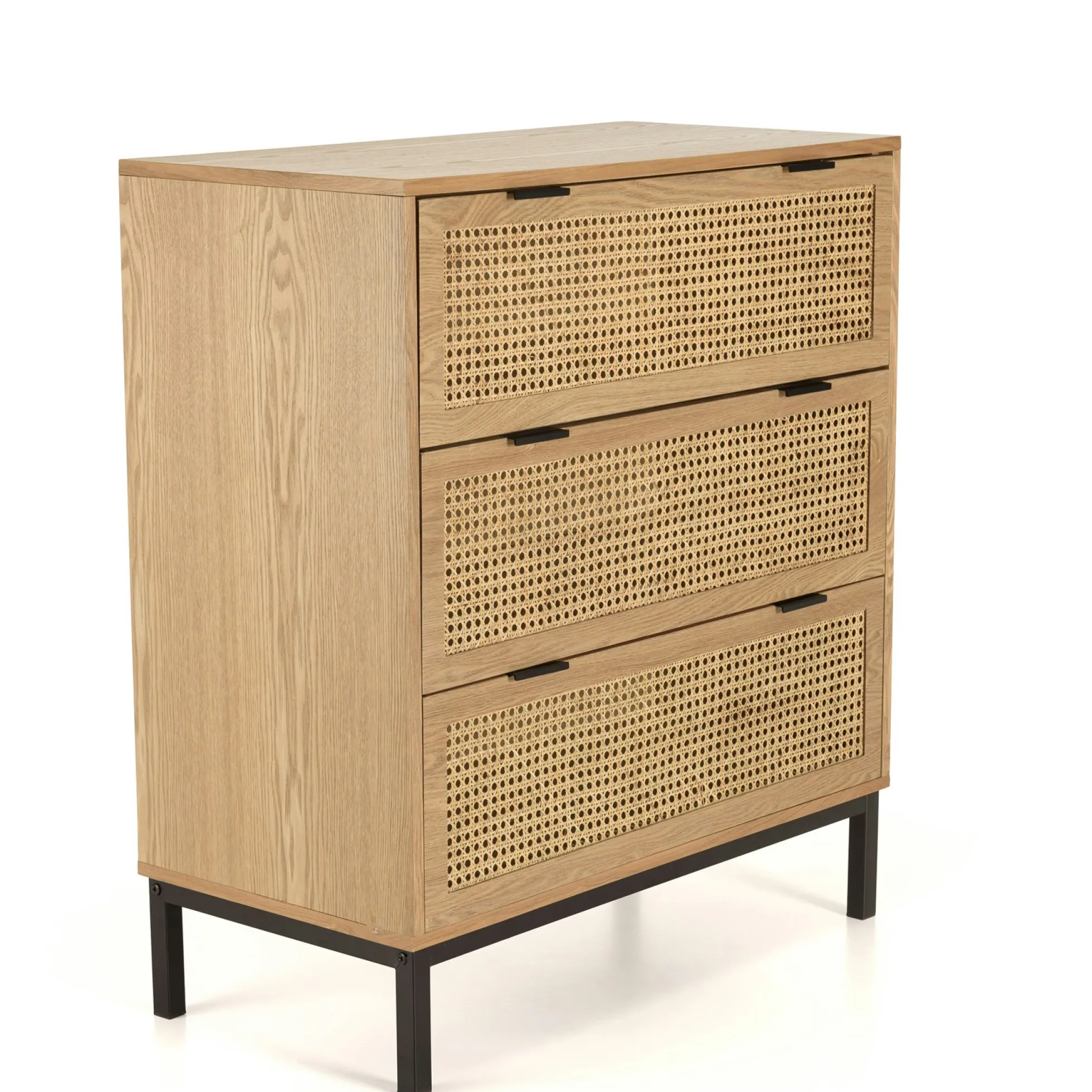 Commode 3 tiroirs cannage en rotin 80 cm PALMA