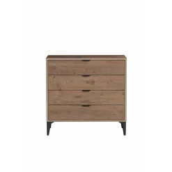 Commode 4 tiroirs décor pin moderne BYRON