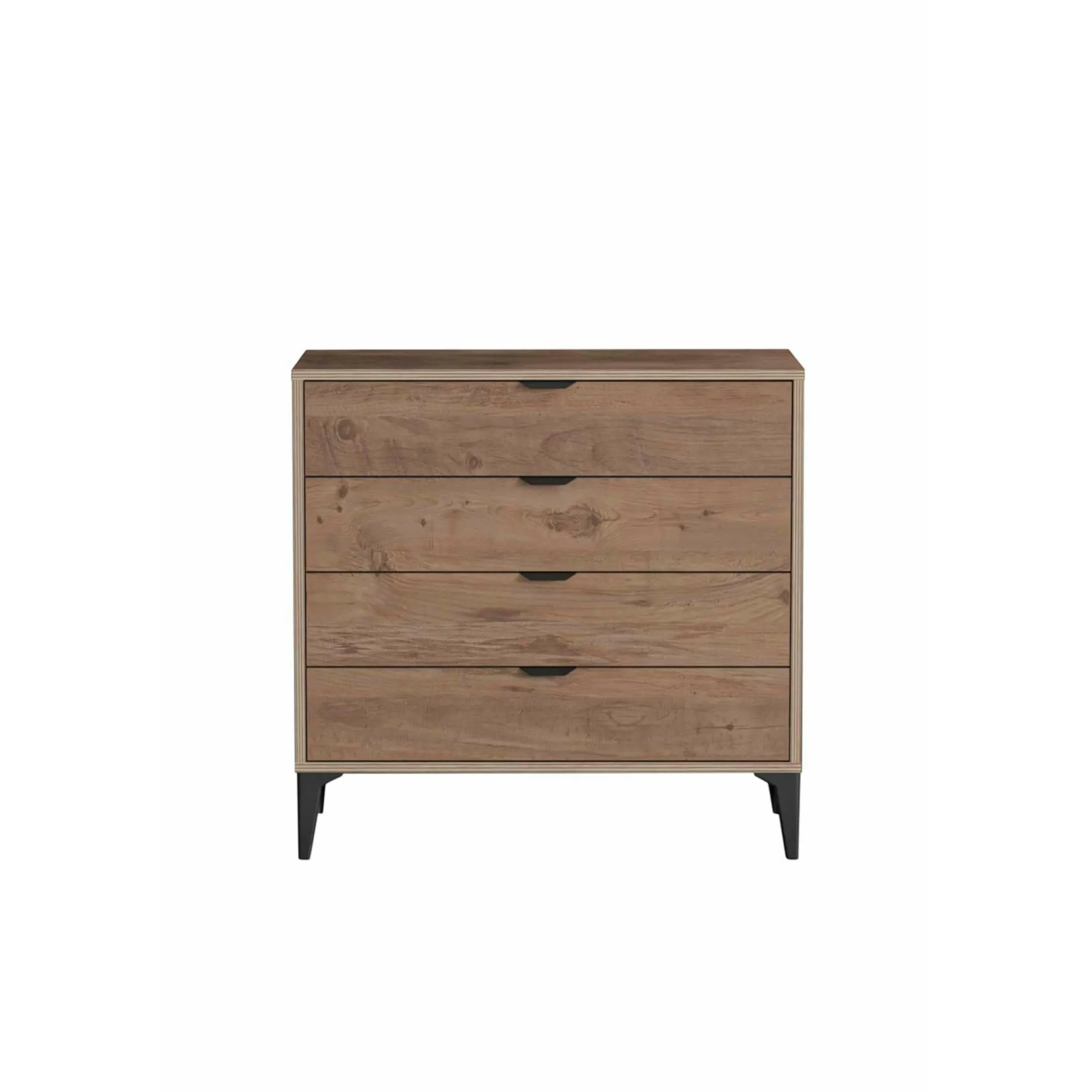 Commode 4 tiroirs décor pin moderne BYRON