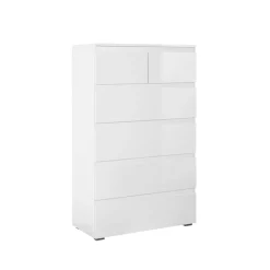 Commode étroite blanche 5 tiroirs ALVA