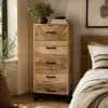 Commode étroite en bois de manguier 5 tiroirs BRIX