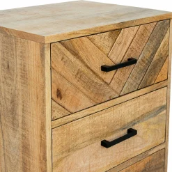 Commode étroite en bois de manguier 5 tiroirs BRIX