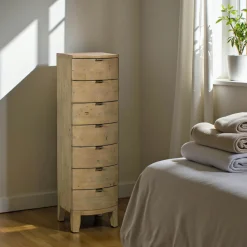 Commode étroite 7 tiroirs bois recyclé BELFAST