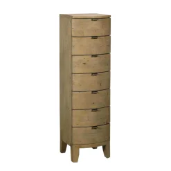 Commode étroite 7 tiroirs bois recyclé BELFAST