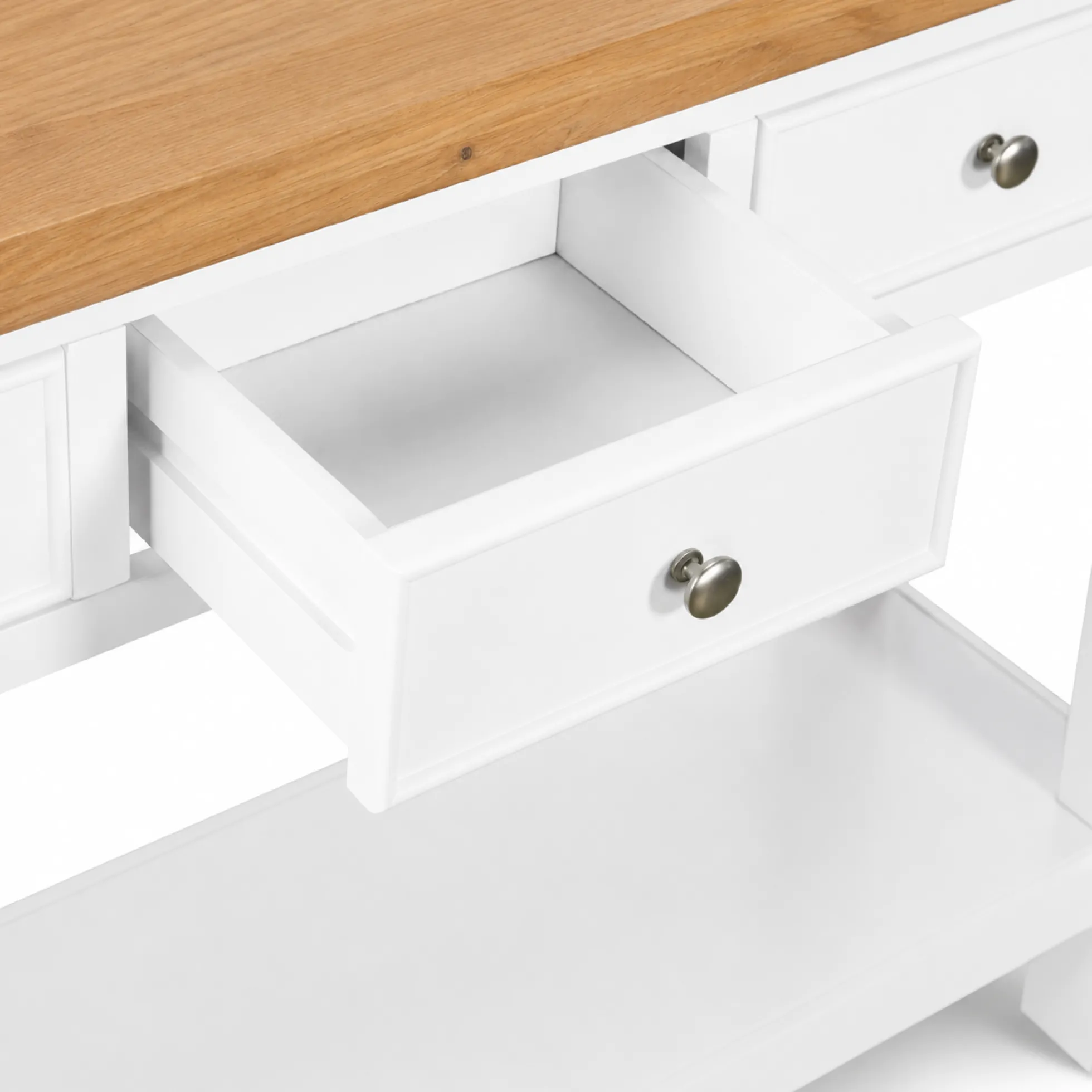 Console blanche style bord de mer 3 tiroirs VELIA