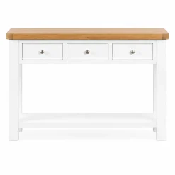 Console blanche style bord de mer 3 tiroirs VELIA